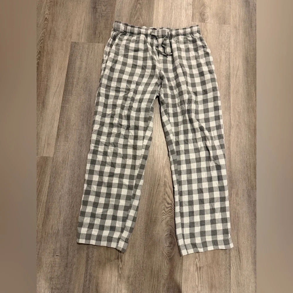 Banana Republic Men's Gray Plaid Flannel Pajama Pants